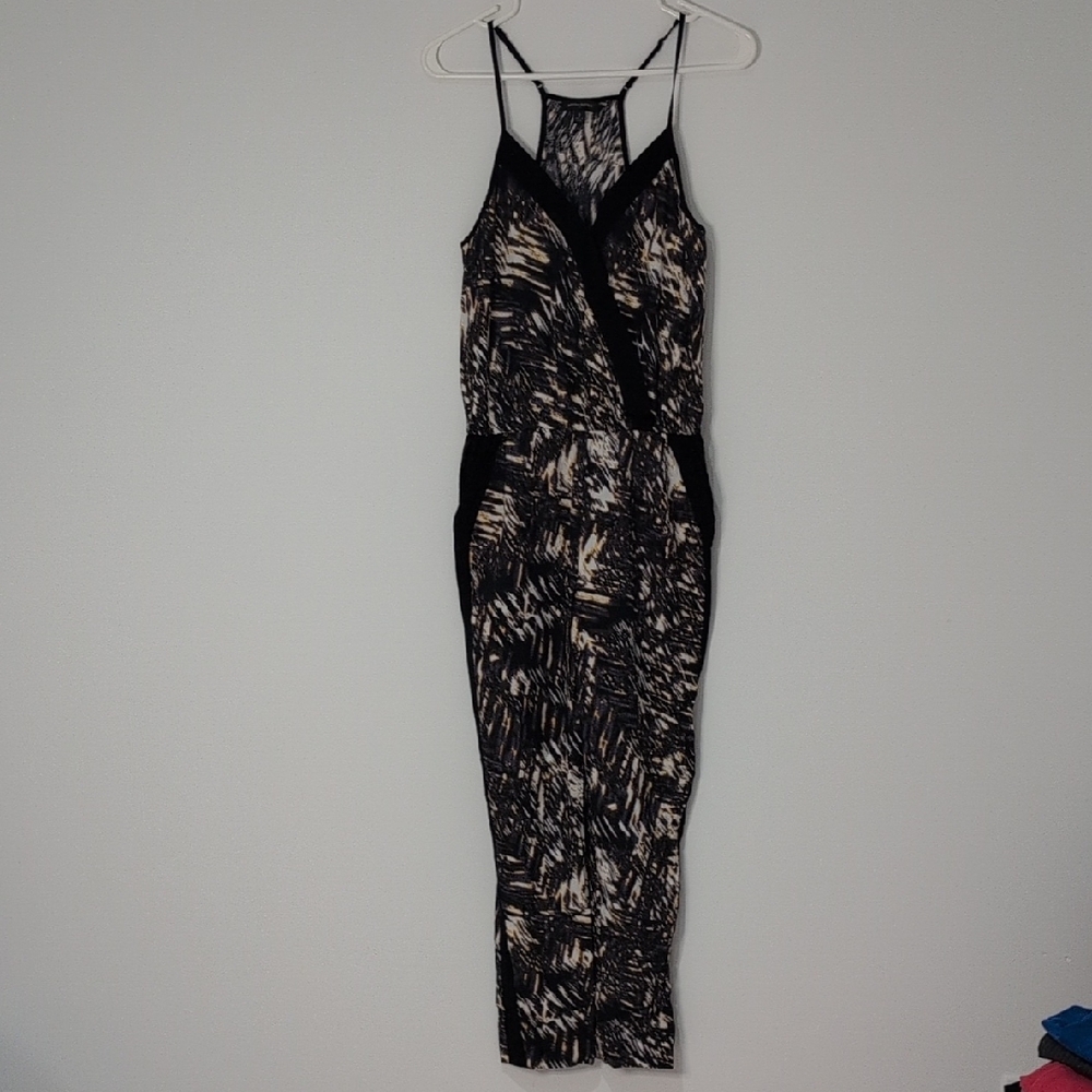 Banana Republic Abstract Pattern Black & White Jumpsuit Size 2 - Picture 2 of 10